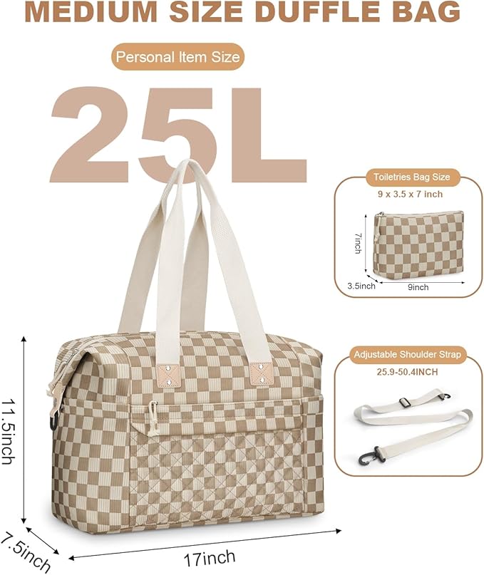 Travel Duffle Bag, Waterproof Weekender Overnight Hospital Bags for Women Men with Toiletry Bag Lightweight Carry on Personal Item Duffle Gym Bag for Travel, Airplanes, Sports