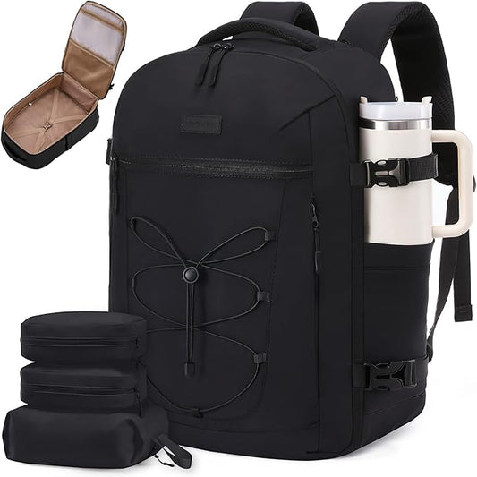 LOVEVOOK Travel Backpack,50L Carry On Backpack Large Fits 18" Laptop,TSA Personal Item Travel Bag with 3 Packing Cubes,Water Resistant Laptop Bag Travel Essentials for Weekender Business Hiking