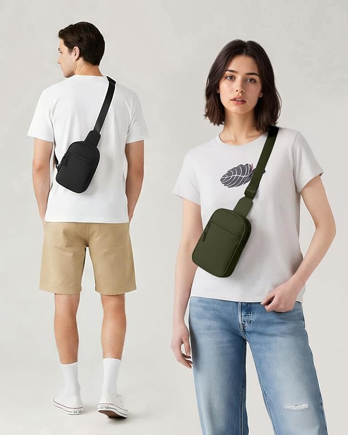 CHOLISS Small Sling Bag for Women and Men, Crossbody Bags Trendy Fanny Packs Chest Bag with Extended Strap