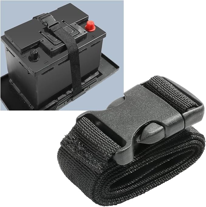 39 Inch Car Battery Tie Down Strap - Auto Battery Adjustable Buckle Strap for Cars, SUVs, Boats (1 PCS)