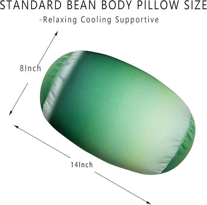 Squishy Microbead Neck Pillow, 7Inch x 12Inch Soft Travel Body Bed Pillow Bean Pillow for Kids Adult Chair Sleeping Car Seat, Fun Dormroom (Parrot Green Coloful)