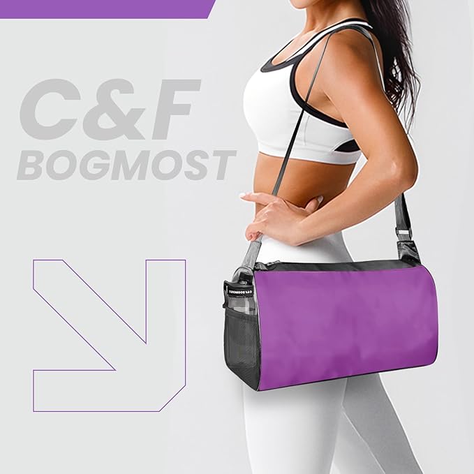 C&F BOGMOST Small Travel Duffel Bag Foldable Waterproof Gym Bag for Gym Beach Swim Bag Men Women Duffle Bags Lightweight Oxford Cloth Sports Bags -Purple