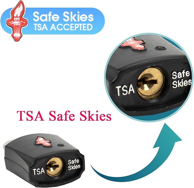 TSA Approved Locks (6-Pack) - Luggage Lock TSA Approved for Suitcases, Gym Lockers & School Backpacks | Ultra-Slim 1.5” ABS Travel Lock | Anti-Theft Secure