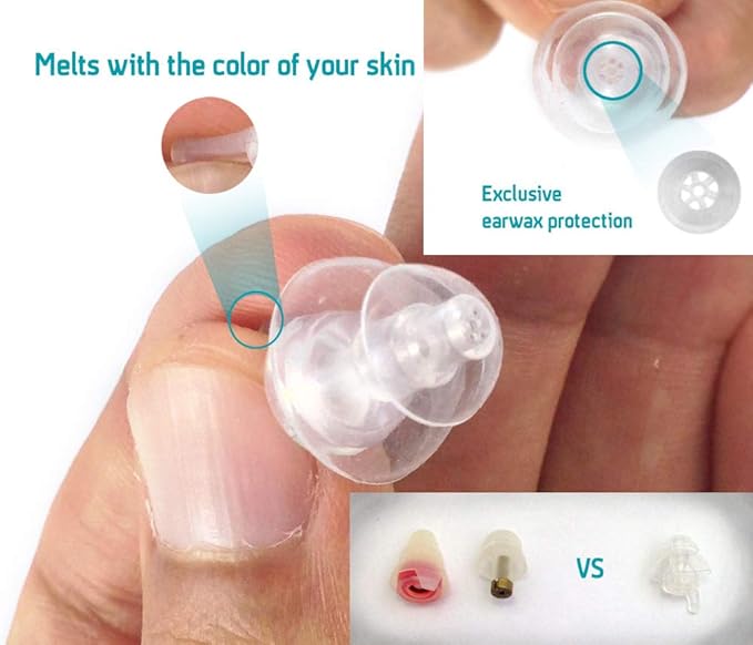 HiFi Earplugs - Invisible Hearing Protection for Concerts, Music Festivals, Musicians, Motorcycles and other Discreet Comfortable High Fidelity Noise Reduction. With Compact Case and App