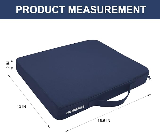 Stadium Seat Cushions, Portable Bleacher Cushions with Handle, Waterproof Oxford Fabric, Zipper Design (Blue - 3 Pack)