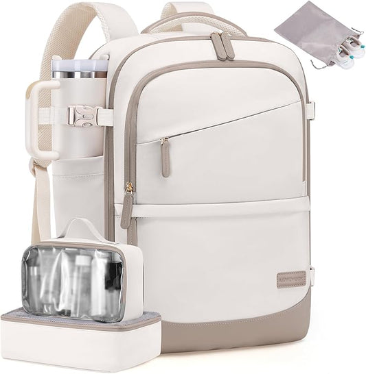 LOVEVOOK Travel Backpack for Women & Men, 50L Carry on Backpack Airline Approved, Large TSA Personal Item Travel Bag fits 17.3" Laptop, Business Weekender Bag for Essentials, 4Pcs