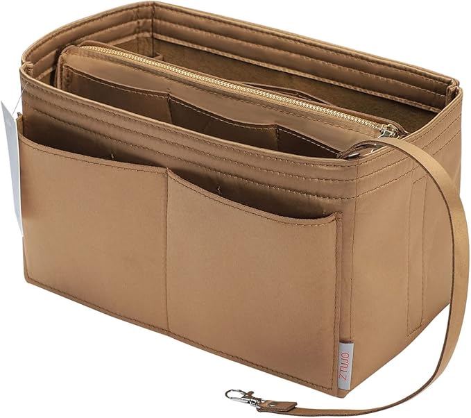 ZTUJO Purse Organizer Insert, Felt Bag Organizer with Metal Zipper, Handbag & Tote Shaper, For Speedy Neverfull Tote, 7 Sizes