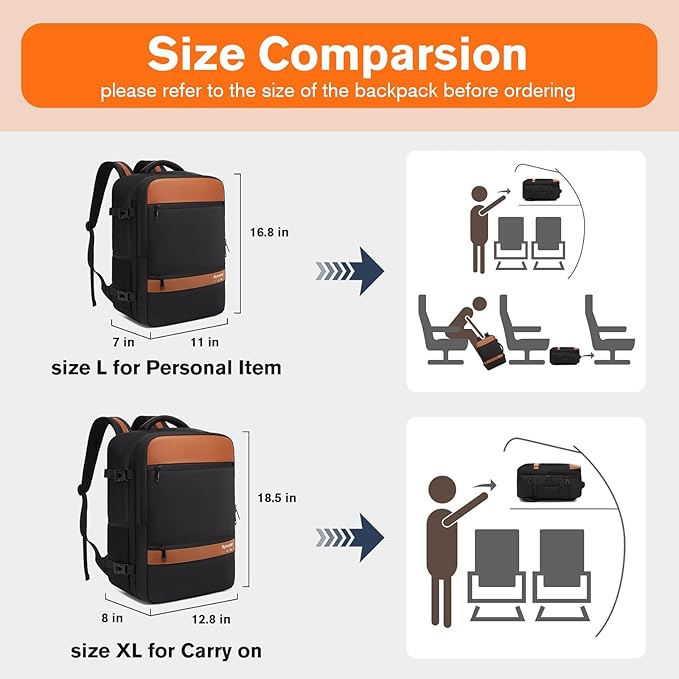 Smart Suitcase-style Laptop Backpack, 25L / 35L Practical Travel Bag for Work, Leisure & Flight, Luggage-Style Commuter Pack (Black, 25L)