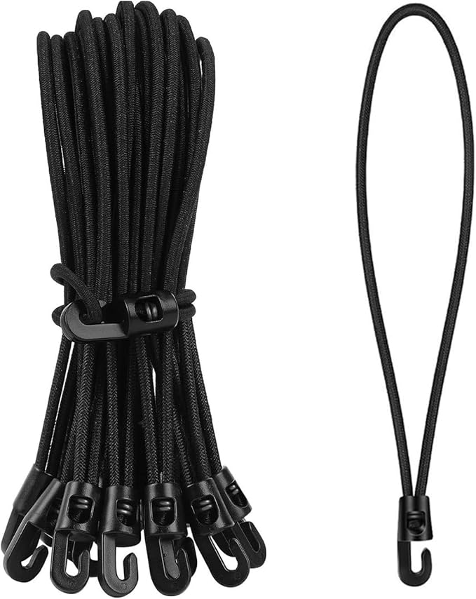 20Pcs Bungee Cord Expander Tarpaulin Tensioner Straps Strong Elastic Tie Down Rope With Hook For Camping Tarps Tents
