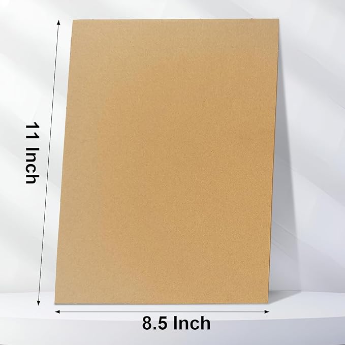 50 Pack Corrugated Cardboard Sheets 8.5x11 Inch, 1.7mm Thick Flat Cardboard Paper, Inserts Filler Pads for Crafts, Packing, Mailing and Shipping.