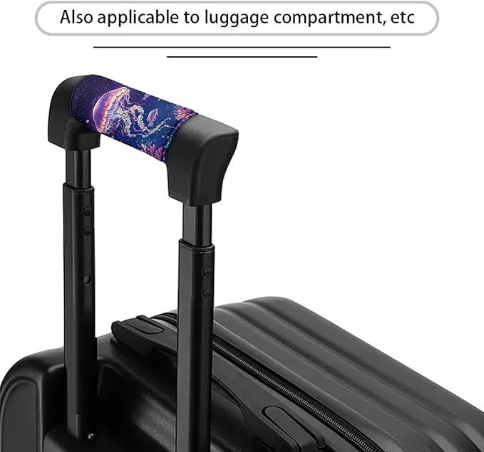BIGCARJOB Jellyfish Luggage Handle Wraps Set Trolley Case Grip for Women Door Protection Cover Suitcase Handle Cover Gifts Suitcase Handle Wraps Travel Bags Set of 2