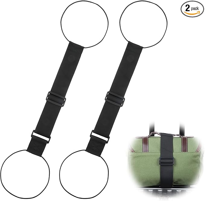2 Pack Add a Bag Luggage Straps, Luggage Straps Bags Bungee Easy to Travel Suitcase Elastic Strap Belt for Add a Bag High Elastic Adjustable Traveling Luggages Accessories (Black)