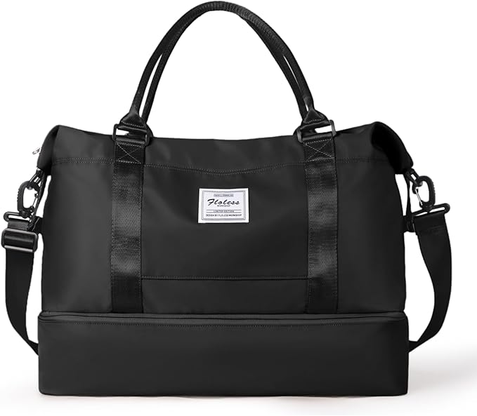HYC00 Travel Duffel Bag,Carry-on Overnight Weekender Bags for Women,Sports Tote Gym Bag with Wet Pocket