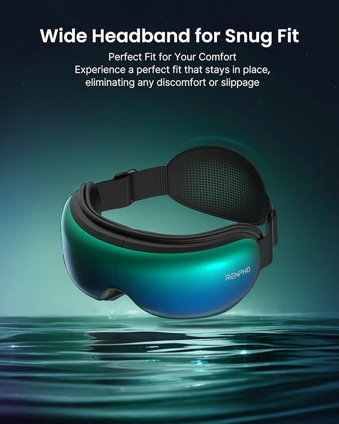 RENPHO Eye Massager with Heat, Birthday Gifts for Women Men Her, Eyeris 1 Heated Sleep Mask, Eye Care, Headache Massager for Migraines with Bluetooth Music