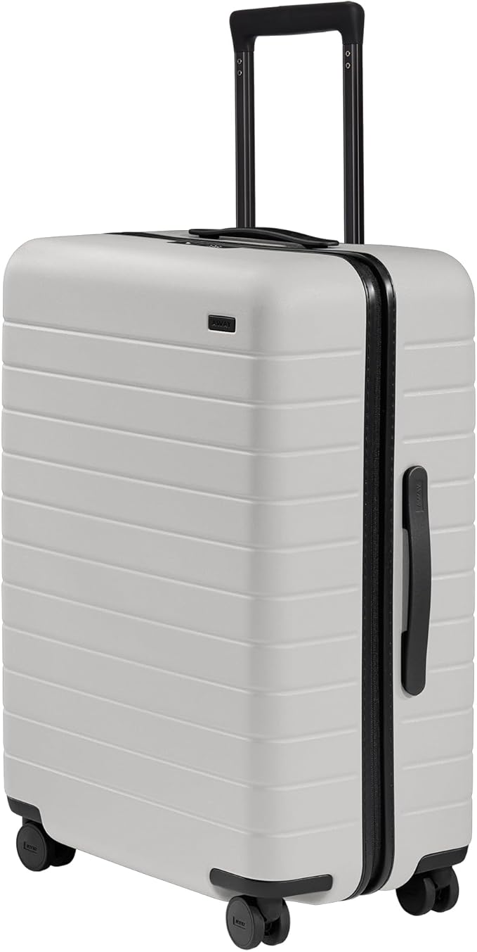 Away Medium Checked Luggage, Lightweight Hard Shell Suitcase with Spinner Wheels, Durable Rolling Luggage, TSA Lock, 26 Inch, Cloud Gray