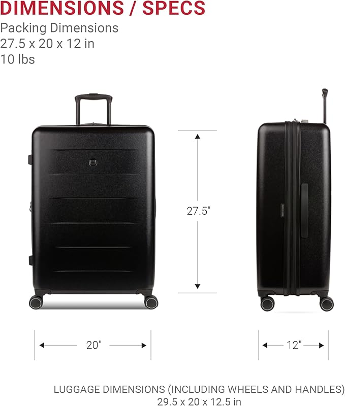 SwissGear 8020 Eclipse Collection Hardside Expandable Luggage – Black