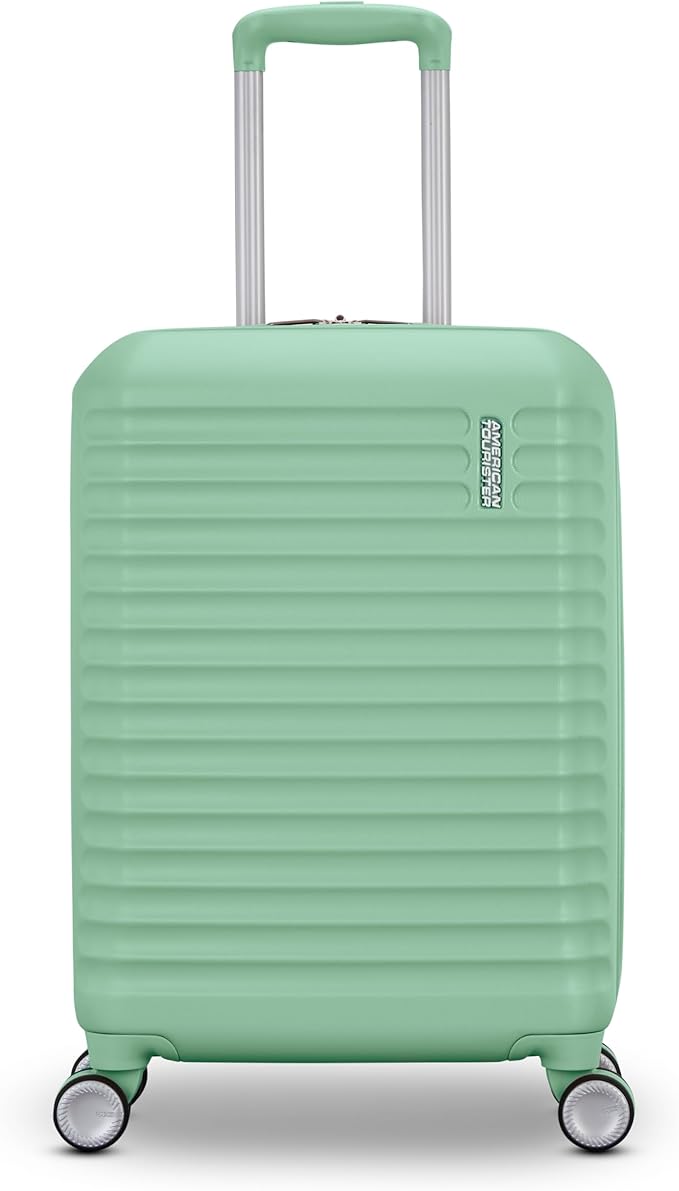American Tourister Stratum 3.0 Carry-On Spinner, Airline Approved, Durable Hardside Luggage, Expands 1.5", RightHeight™ Adjustable Handle, Surreal Green