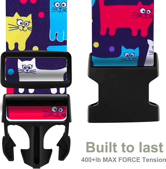 Luggage Straps for Suitcases TSA Approved Easy Pack Organized Suitcase Strap, Luggage Strap, Luggage Belt Strap, Bag Straps for Luggage. Buckle Straps Travel Accessories (Cat)