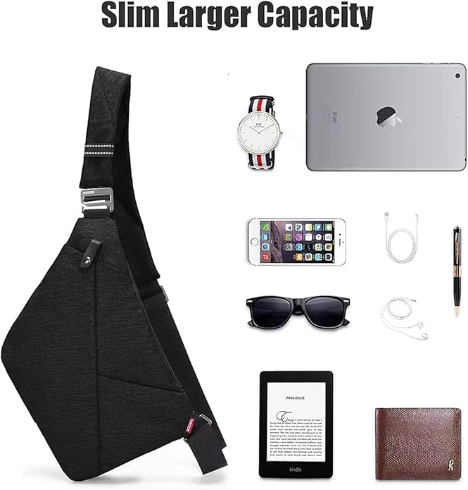 OSOCE Crossbody Sling Bag, Water-Resistant Anti Theft Chest Pack, Minimalist Commuter Daypack for Travel Hiking Work