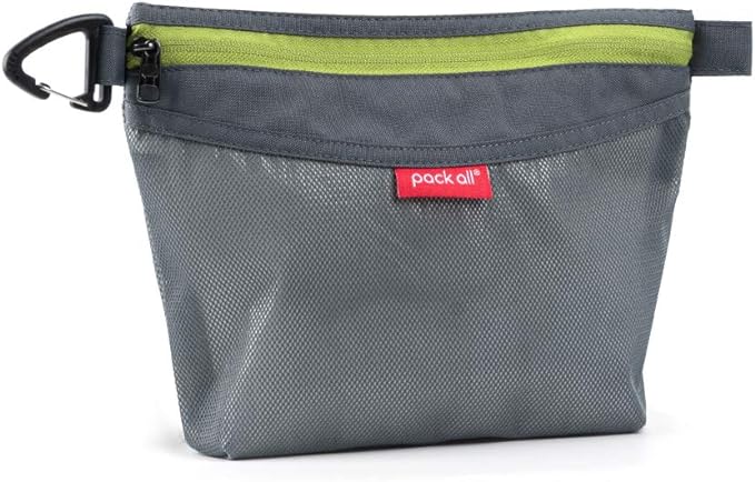 pack all Water-resistant Material Zipper Pouch, Mesh Zipper Bags for Storage, Travel, Office (Gray, Small)