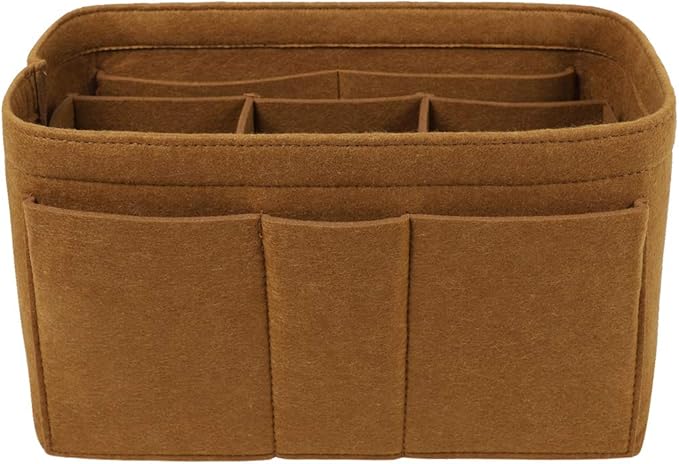 ZTUJO Purse Organizer Insert, Felt Bag Organizer For Handbag Purse Organizer,13 Colors, 6 Size (X-Large, Light Coffee)