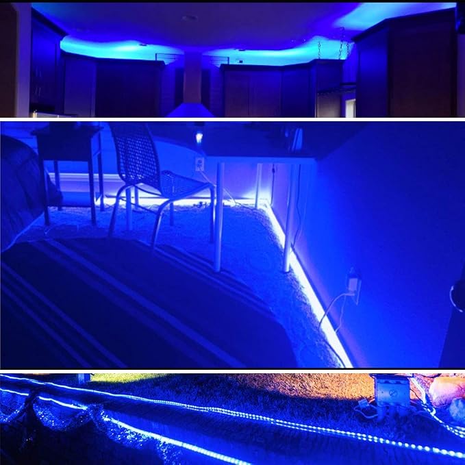 1/2" Rope Lights, 23ft 2-Wire Waterproof LED Rope Light Kit, 110V-120V PVC 30 LED/M Tube Lights Strip for Background, Outdoor, Christmas, Home Decoration(Blue)