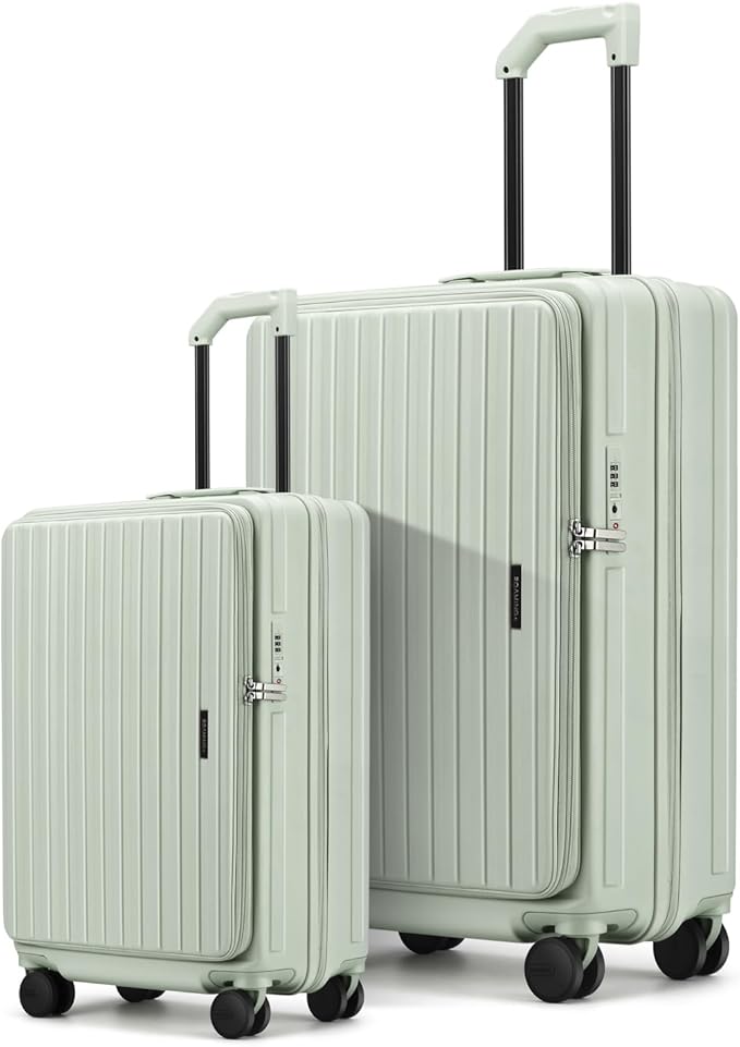 ROAMING Luggage Sets Hard shell Suitcase Top Opening Expandable with Spinner Wheels,Sturdy Large Suitcase Tsa Lock 20 Inch Carry on 28 Inch Checked Luggage,2-Piece Set (20/28) for Woman Men.Jade cyan