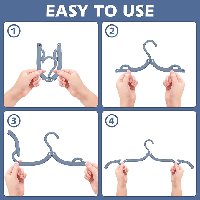 30 Pcs Travel Hangers Portable Foldable Travel Hanger Organizer, Plastic Cruise Essentials Clothes Drying Rack Folding Hangers for Camping Flying RV Europe Vacation Essentials Suitcase, Multicolor