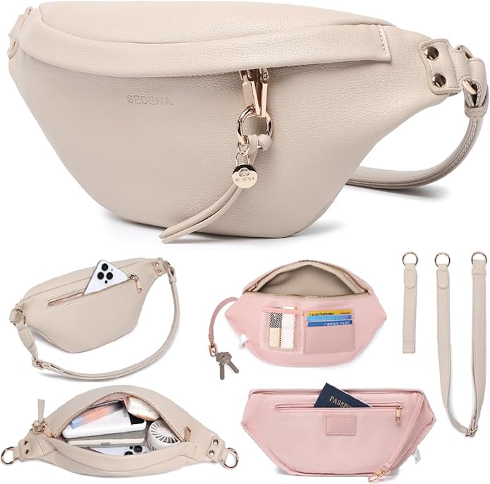 Anti Pickpocket Bag - Ivory RFID Crossbody Bag for Travel, Adjustable Strap Multiple Compartments Anti Theft Crossbody Bags for Women Travel Size Essentials Crossbody Bags for Women Large Size