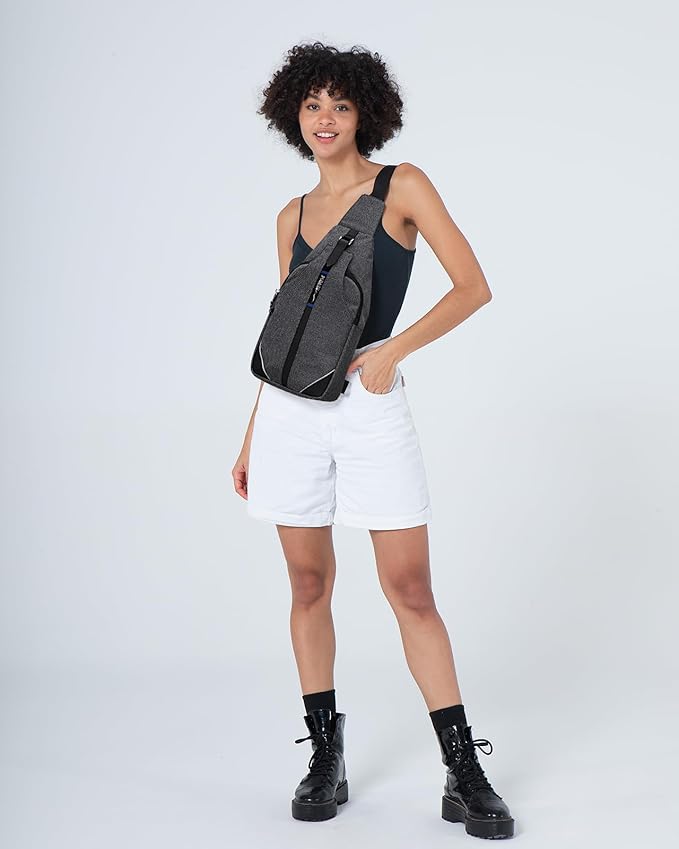 WATERFLY Medium Crossbody Sling Backpack Anti Theft Backpack for Traveling Chest Shoulder Bag