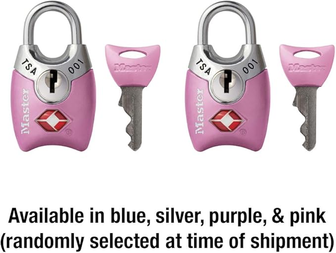 Master Lock 4689T TSA Approved Keyed Lock, 2 Pack, Colors May Vary
