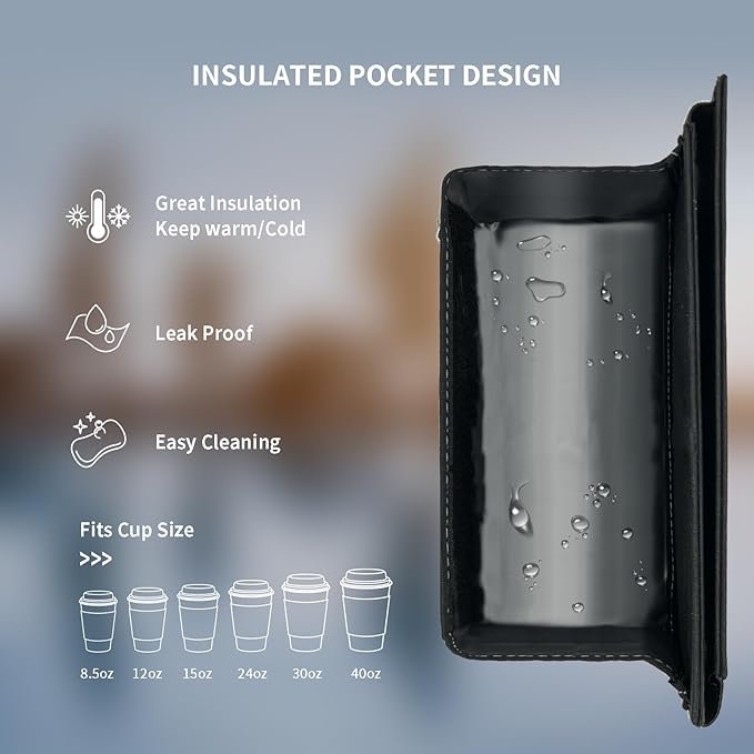Travel Luggage Cup Holder, Vethers Drink Carrier, Luggage Cup Holder Attachment, Free Hand Suitcase Drink Carrier for Drinks Beverages, Coffee, Bottles, Snacks (Jet)