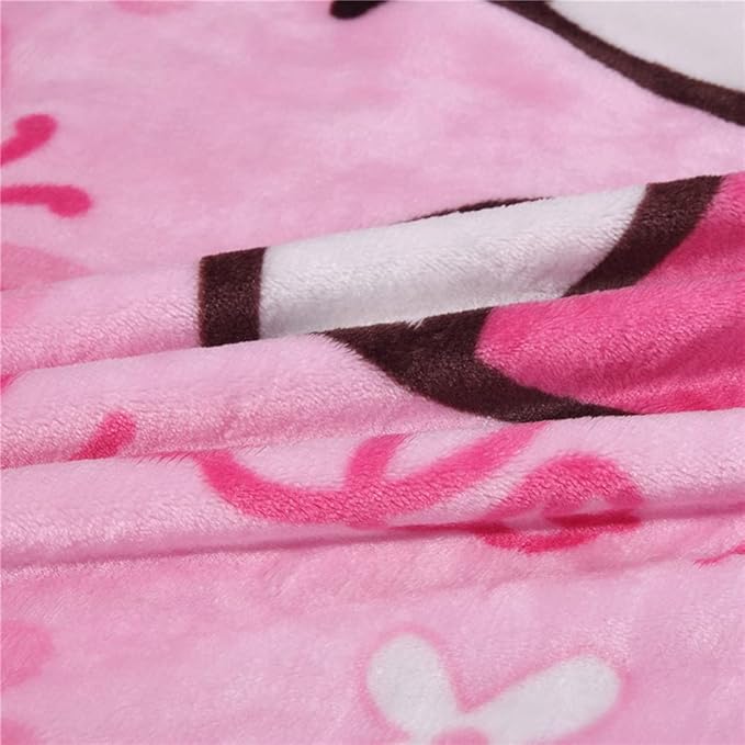 SIKYUCOR Cartoon Printing Throw Blanket for Girls Kids Adults, 40""x55"", All Seasons Flannel Fleece Blanket, Soft & Warm Plush Blankets for Couch Sofa Bed Camping Travel (pink 1)