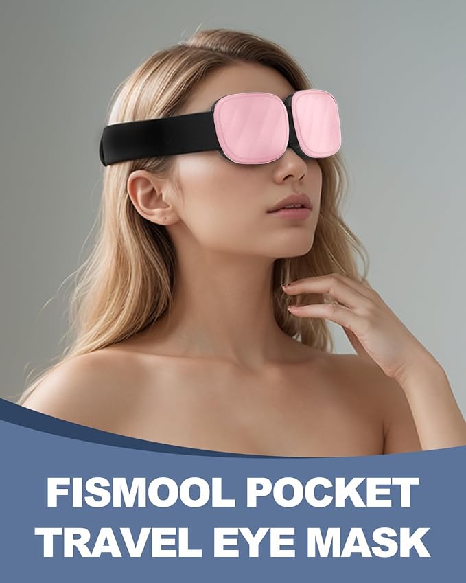 Sleep Eye Mask for Men Women, 3D Zero Intraocular Pressure Design,100% Light Blocking Sleeping,Suitable for Sleeping Mask, Exquisite Travel Storage Box（Pink）