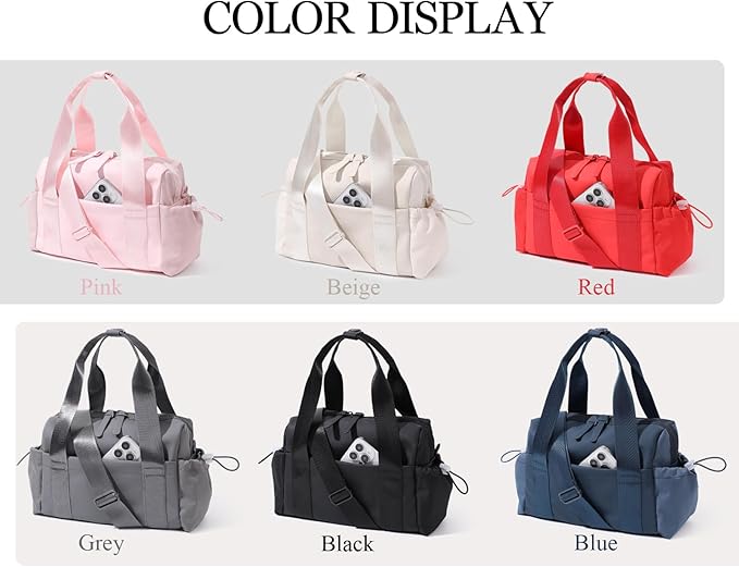Small Gym Bag for Women, Mini Crossbody Gym Duffle Bag with Wet Compartment, Carry on Gym Tote Bag for Workout Dance Sport Travel (Mini-Grey)