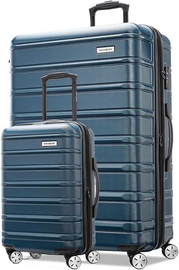 Samsonite Omni 2 Hardside 2 Piece Set - Includes Global Carry-On & Large Checked Suitcases - 360° Dual Spinner Wheels - Integrated TSA Lock & Expansion - Amazon Exclusive - Nova Teal