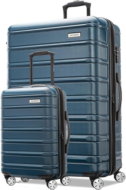 Samsonite Omni 2 Hardside 2 Piece Set - Includes Global Carry-On & Large Checked Suitcases - 360° Dual Spinner Wheels - Integrated TSA Lock & Expansion - Amazon Exclusive - Nova Teal