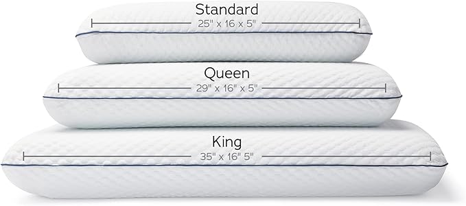 WEEKENDER Gel Memory Foam Pillow - Standard Size - 2-Pack - Medium Firm Feel - Neck & Shoulder Support - For Back & Side Sleepers - Home, Hotel, & Hospital Essentials