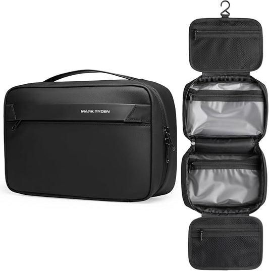 MARK RYDEN Toiletry Bag for Men, Travel Toiletry Organizer Dopp Kit Water-resistant Shaving Bag for Toiletries Accessories (Black)