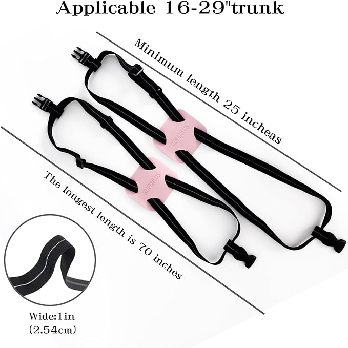 Luggage Straps for Suitcases, Luggage Bungee Straps for Attaching Bags, Travel Essentials for Suitcases Add a Bag (Black/Pink 1pcs)