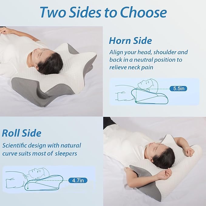 Neckhaven Pillow, Cervical Neck Pillow, Dreamers Relief Pillow for Pain Relief & Sleeping, Ergonomic Contour for Side Sleepers, Necks and Shoulder Support