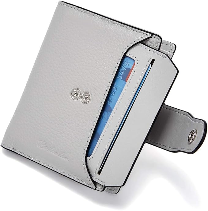 BOSTANTEN Women Leather Wallet RFID Blocking Small Bifold Zipper Pocket Wallet Card Case Purse with ID Window