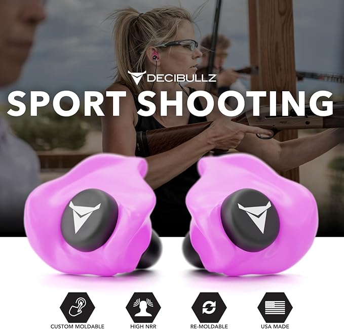 Decibullz - Custom Molded Earplugs, 31dB Highest NRR, Comfortable Hearing Protection for Shooting, Travel, Work and Concerts