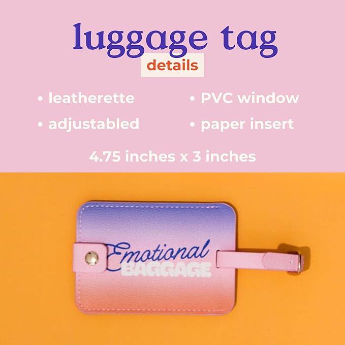 Ban.do Getaway Suitcase Tag for Travel, Durable Vegan Leather Luggage Identifier