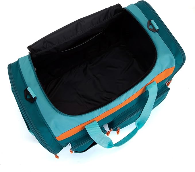 HawLander Large Kids Duffle Bag for Travel, Overnight, or Weekender, 22" inch (Teal Blue)