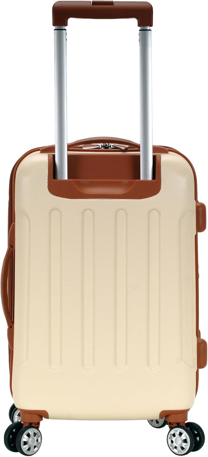 Rockland London Hardside Spinner Wheel Luggage, White, Carry-On 20-Inch