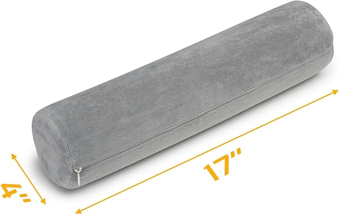 AllSett Health Firm Cervical Neck Roll Memory Foam Pillow, Bolster Pillow, Round Neck Support for Sleeping | Bolster for Bed, Legs, Back and Yoga