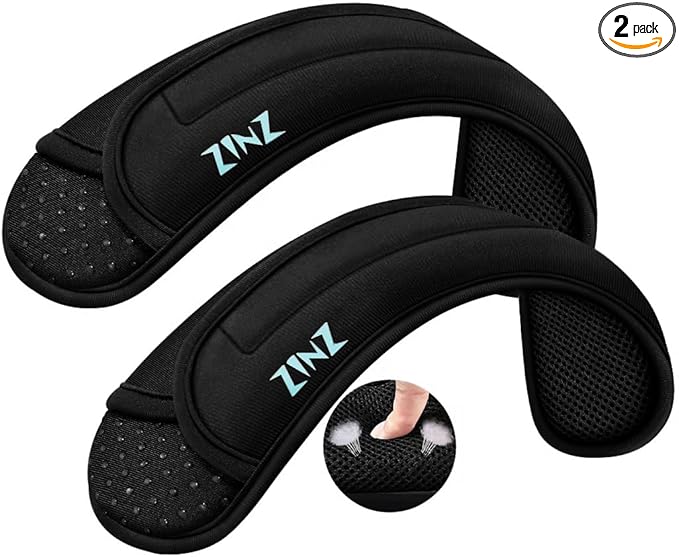 ZINZ 2-Pack Universal Shoulder Pad with Ultra thick Cushion for Bag Luggage Bag Crossbody, Plus Long & Anti-Slip & Breathable,Black-2Pack