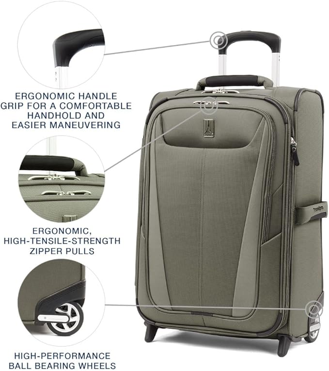 Travelpro Maxlite 5 Softside Expandable Upright 2 Wheel Carry-on Luggage, Lightweight, 21-Inch - Slate Green
