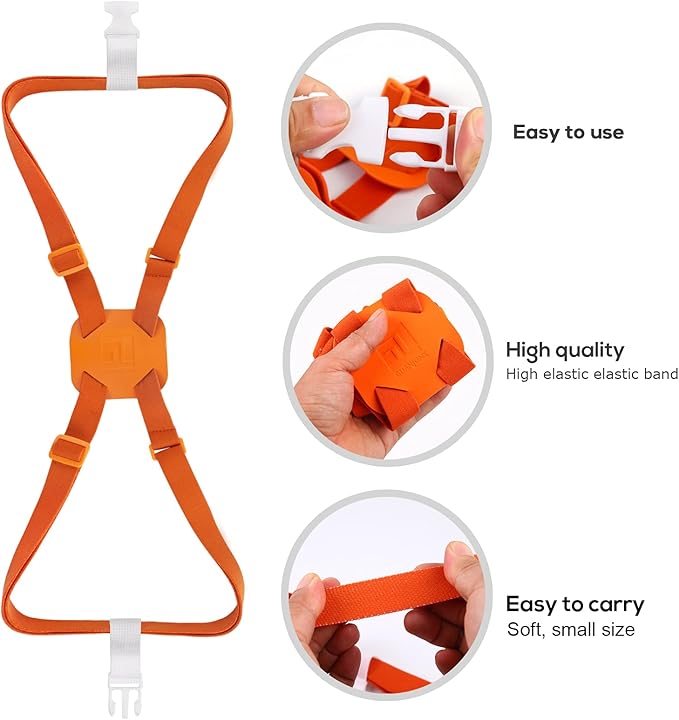 GUANJUNX Luggage Straps Bag Bungees for Add a Bag Easy to Travel Suitcase Elastic Strap Belt Long Orange L Orange Gb-0021
